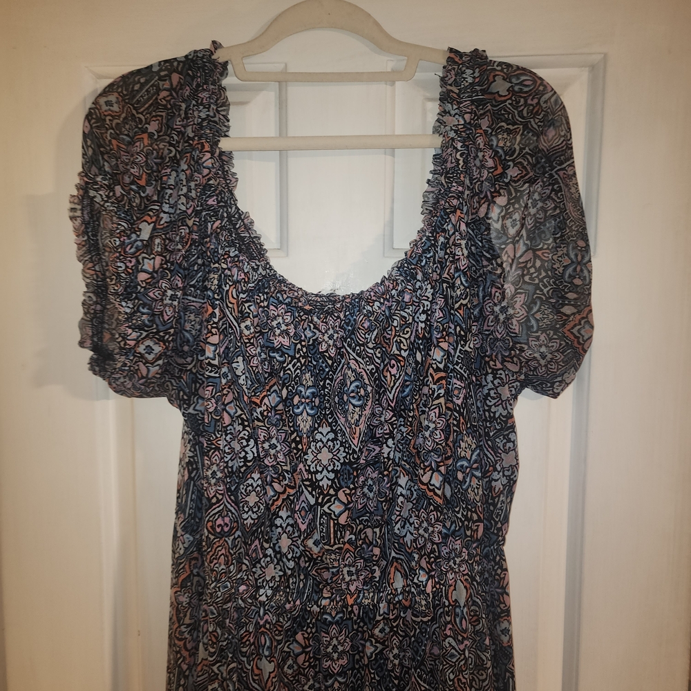 Torrid Black Dress with Multicolor Floral Pattern